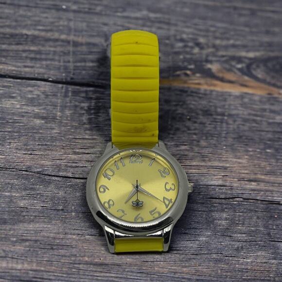 AVON Counting Critters Yellow Quartz Watch Silver Tone Stretch Band Untested - Picture 8 of 8